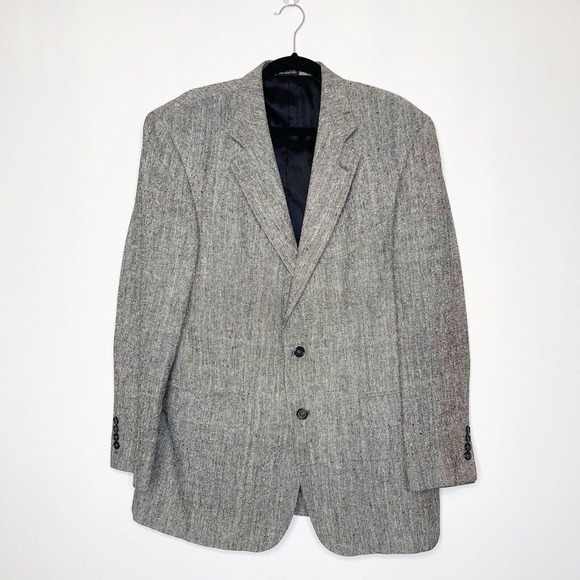 Oscar De La Renta Silk Blazer Gray Size 42R - Picture 1 of 7